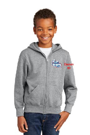 Port & Company® Youth Core Fleece Full-Zip Hooded Sweatshirt JH